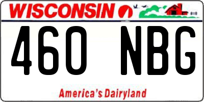 WI license plate 460NBG