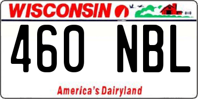 WI license plate 460NBL