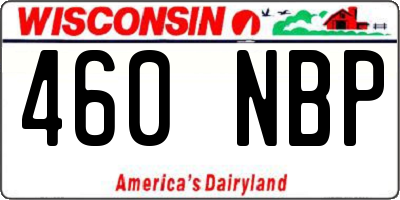 WI license plate 460NBP