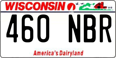 WI license plate 460NBR