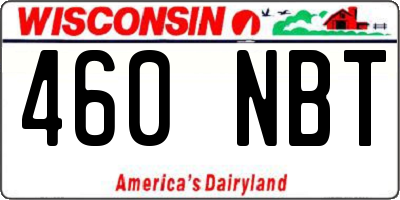 WI license plate 460NBT
