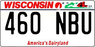 WI license plate 460NBU