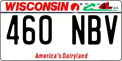 WI license plate 460NBV
