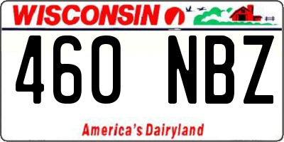 WI license plate 460NBZ