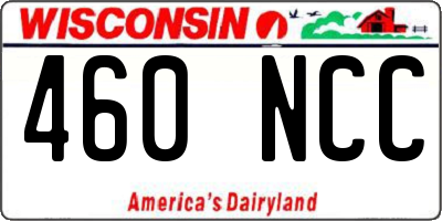 WI license plate 460NCC