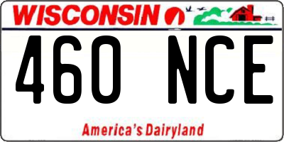 WI license plate 460NCE