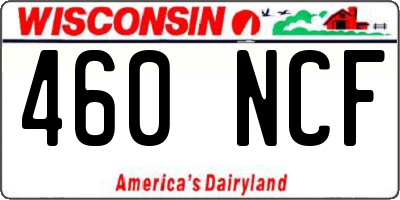 WI license plate 460NCF