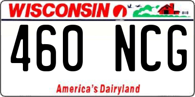 WI license plate 460NCG