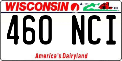 WI license plate 460NCI