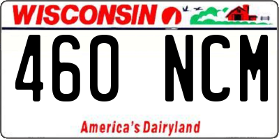 WI license plate 460NCM