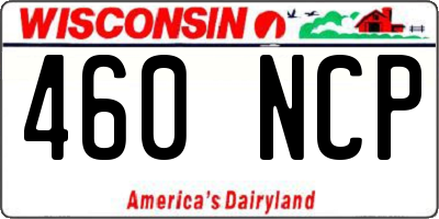 WI license plate 460NCP