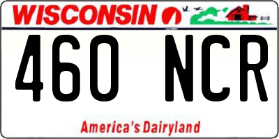 WI license plate 460NCR