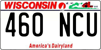 WI license plate 460NCU