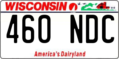WI license plate 460NDC