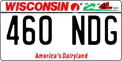 WI license plate 460NDG