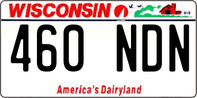 WI license plate 460NDN