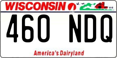 WI license plate 460NDQ