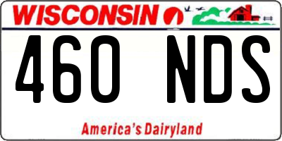WI license plate 460NDS