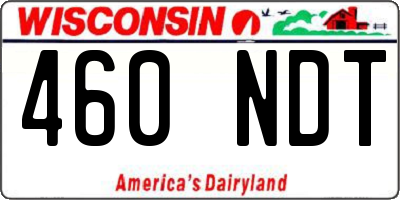 WI license plate 460NDT