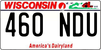 WI license plate 460NDU