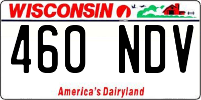 WI license plate 460NDV