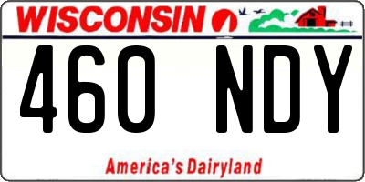 WI license plate 460NDY