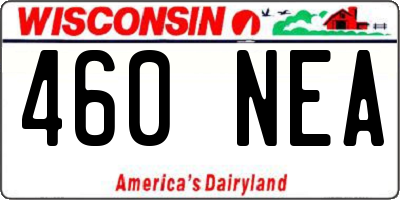 WI license plate 460NEA