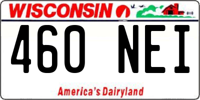 WI license plate 460NEI