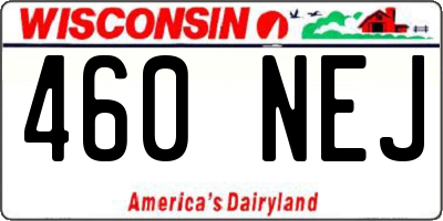 WI license plate 460NEJ