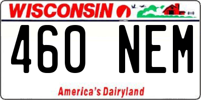 WI license plate 460NEM