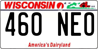 WI license plate 460NEO