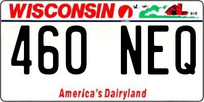 WI license plate 460NEQ