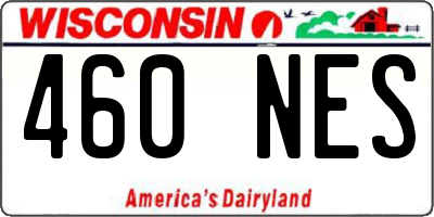 WI license plate 460NES