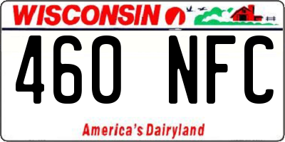 WI license plate 460NFC