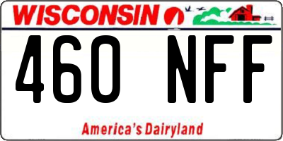 WI license plate 460NFF