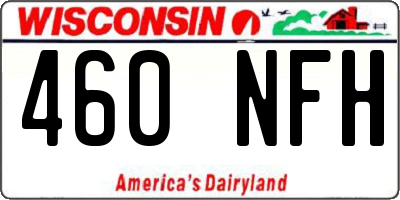 WI license plate 460NFH