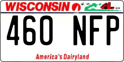 WI license plate 460NFP