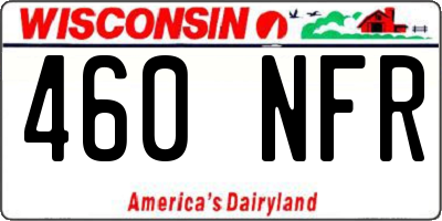 WI license plate 460NFR