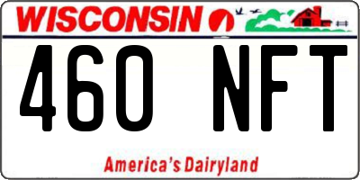 WI license plate 460NFT