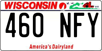 WI license plate 460NFY