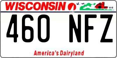 WI license plate 460NFZ