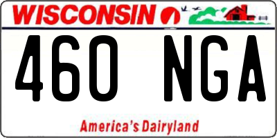 WI license plate 460NGA