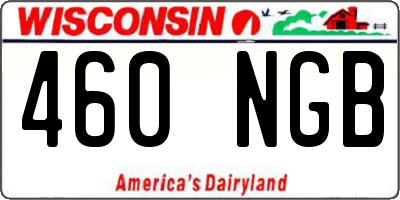 WI license plate 460NGB