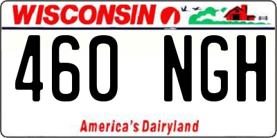 WI license plate 460NGH