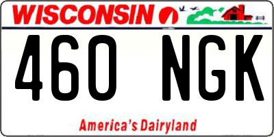 WI license plate 460NGK