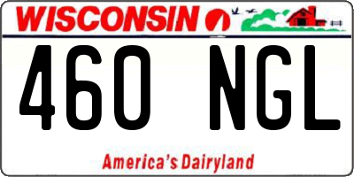 WI license plate 460NGL