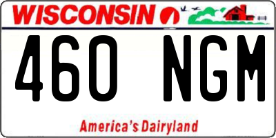 WI license plate 460NGM