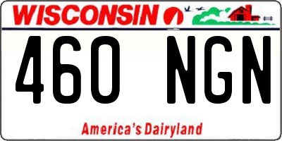 WI license plate 460NGN