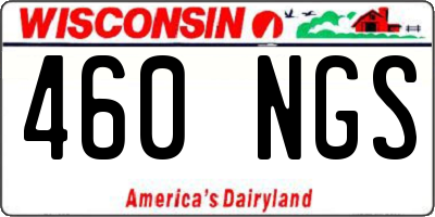 WI license plate 460NGS