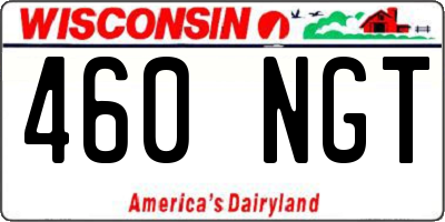 WI license plate 460NGT
